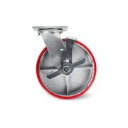 Колесо большегрузное поворотное SCpb 63 150 мм полиуретановое с тормозом (N)