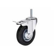 Колесо поворотное SCtB 55 125 мм резина с болтом и тормозом (F)